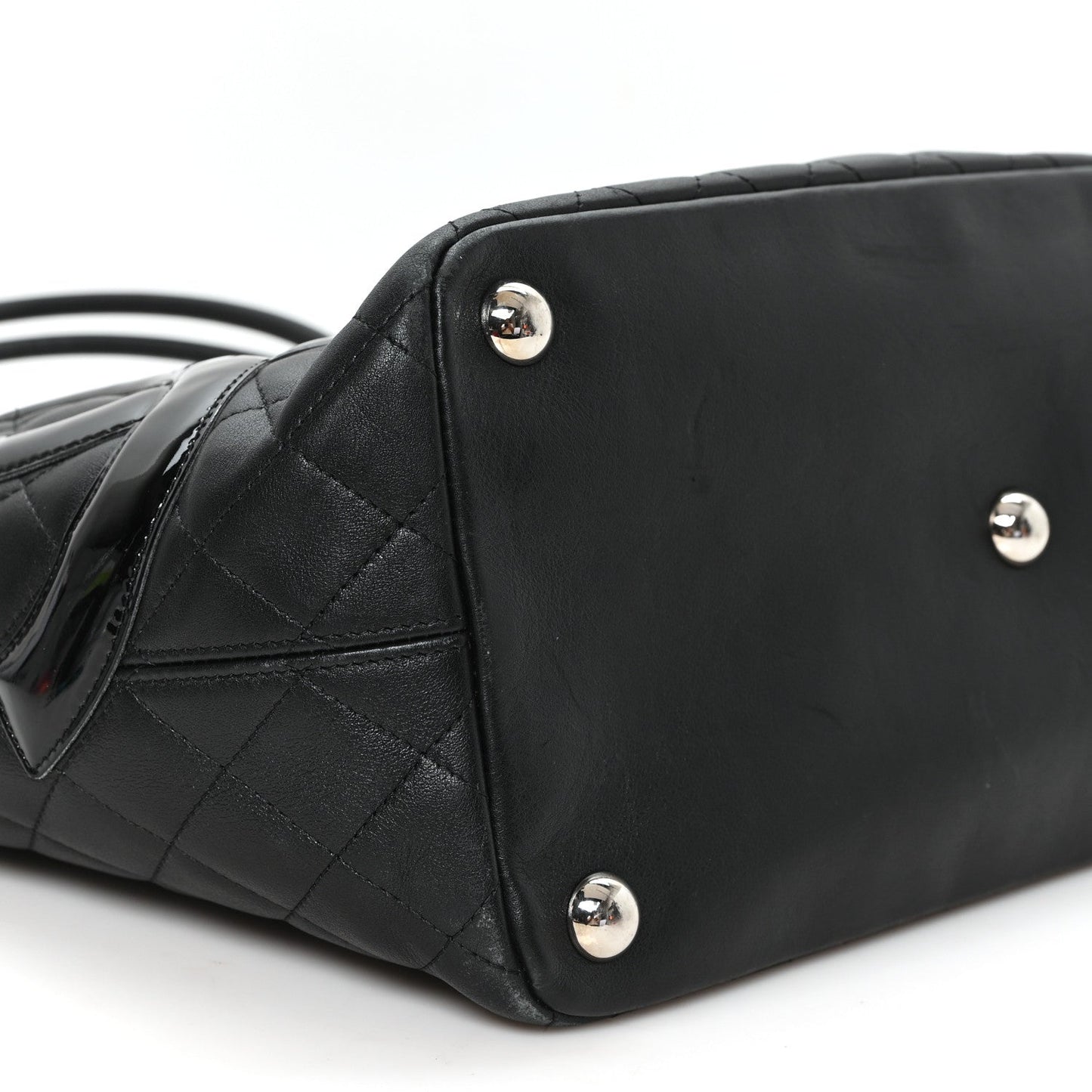 Calfskin Quilted Large Cambon Tote Black