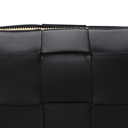 Lambskin Maxi Intrecciato Small Brick Cassette Bag Black