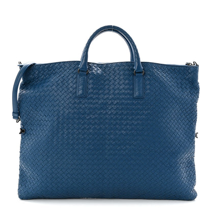Nappa Intrecciato Medium Convertible Tote Atlantic
