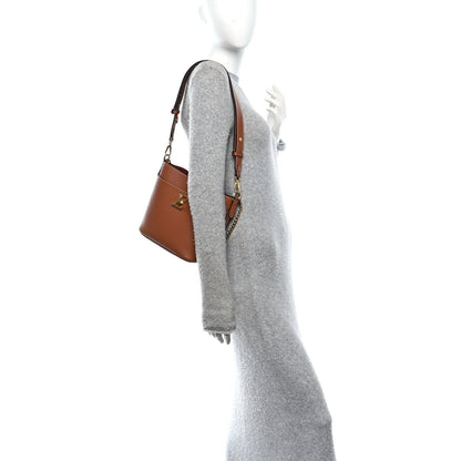 Calfskin Lock and Walk Bucket Cognac