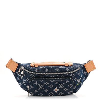 Monogram Flower Denim Rush Bumbag Blue