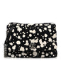 Tweed Paint Splatter Print Flap Black White