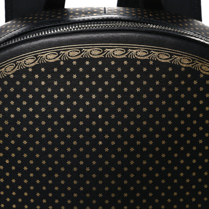 X SEGA Calfskin GUCCY Stars Dome Backpack Black Gold