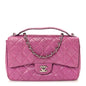 Elaphe Snakeskin Quilted Medium Easy Carry Flap Purple