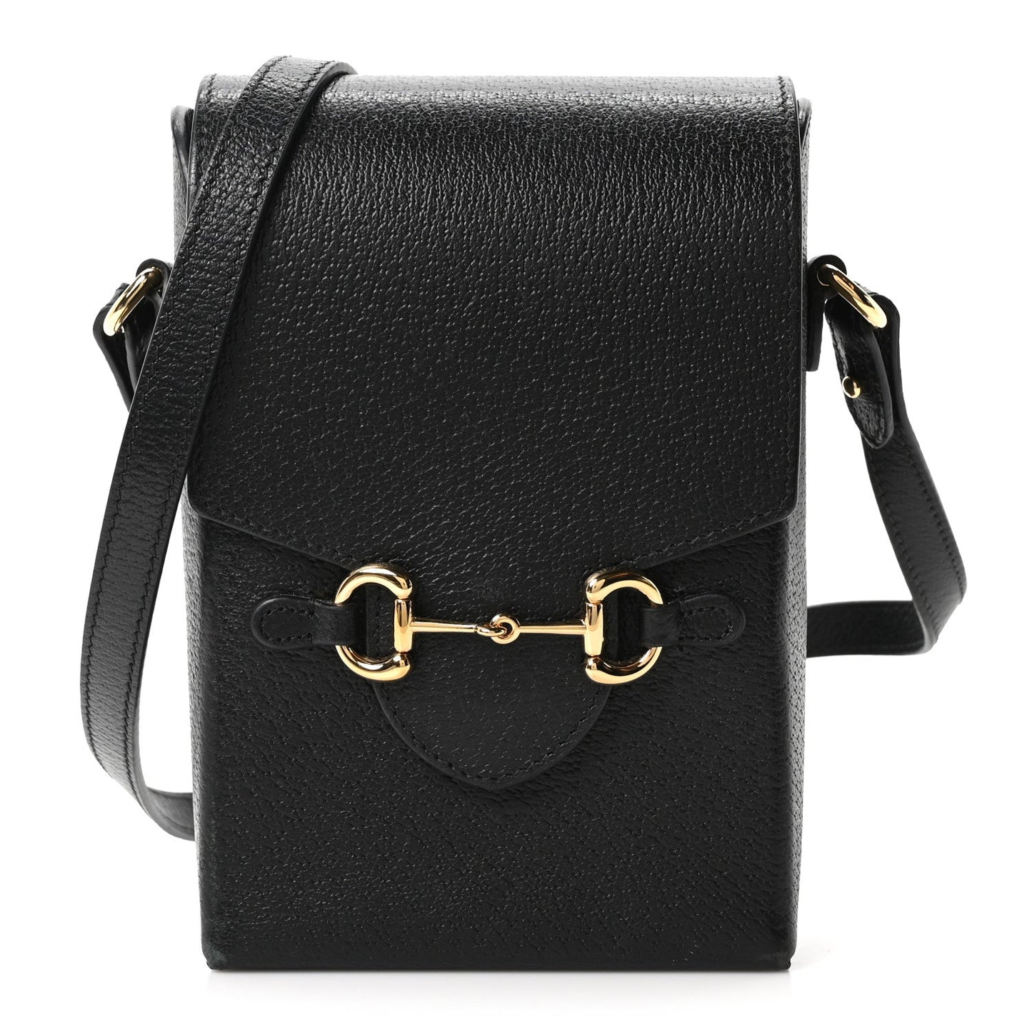 Dollar Calfskin Vertical Horsebit 1955 Crossbody Bag Black