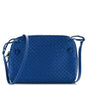 Nappa Intrecciato Double Compartment Crossbody Bag Atlantic Blue