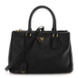 Saffiano Lux Small Galleria Double Zip Tote Black