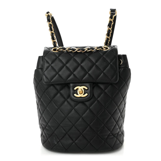 Lambskin Quilted Mini Urban Spirit Backpack Black