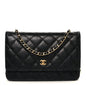 Caviar Quilted Wallet On Chain WOC Black