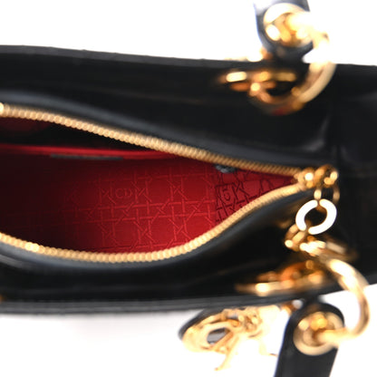 Patent Cannage Medium Lady Dior Black