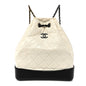 Aged Calfskin Quilted Gabrielle Backpack Black White