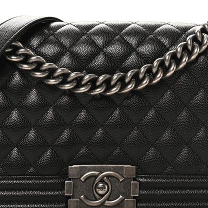 Caviar Quilted Medium Boy Flap Black