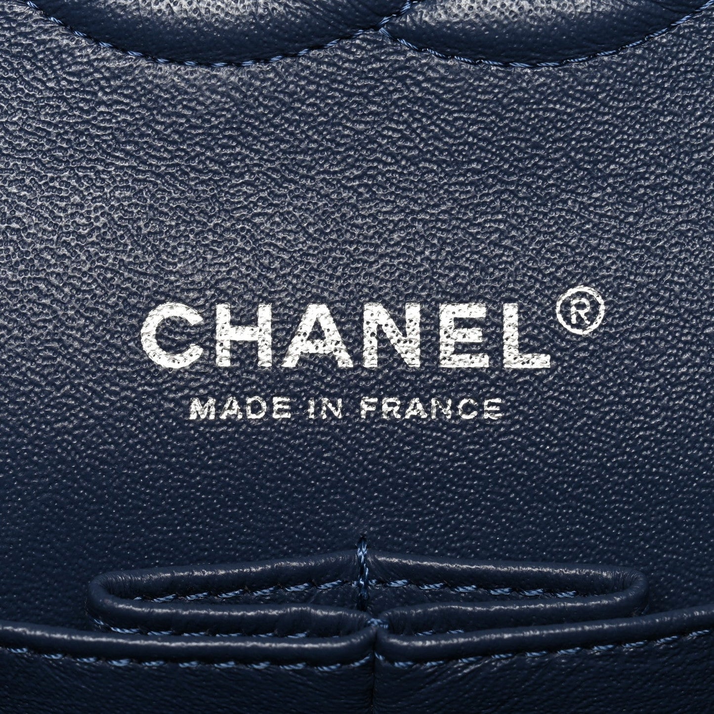 Denim Quilted Medium Camellia Flap Blue