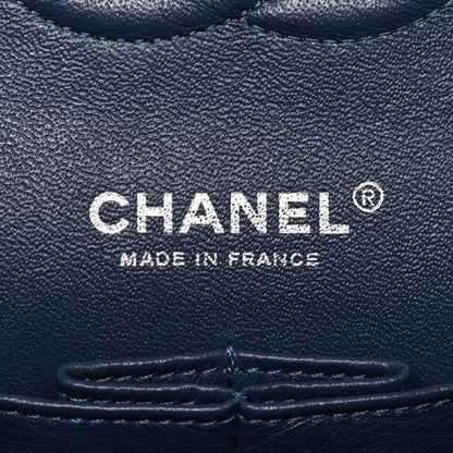 Denim Quilted Medium Camellia Flap Blue