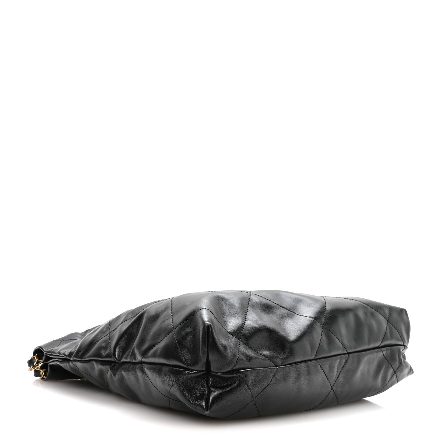 Shiny Calfskin Quilted Small Chanel 22 Black