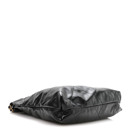 Shiny Calfskin Quilted Small Chanel 22 Black