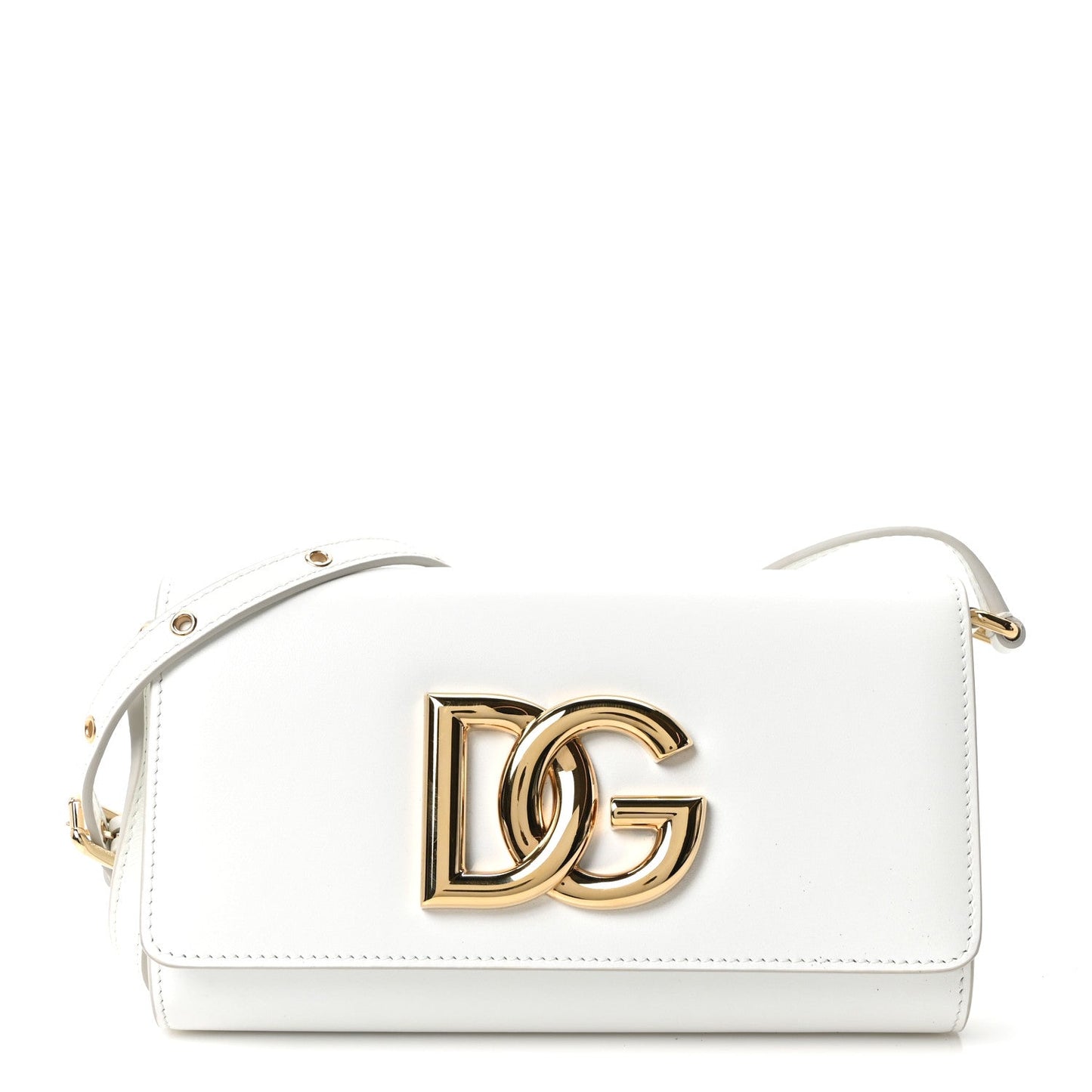 Calfskin DG Millennials Crossbody Bag White