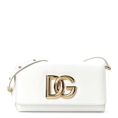Calfskin DG Millennials Crossbody Bag White