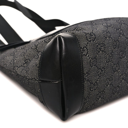 Denim Monogram Tote Bag Black