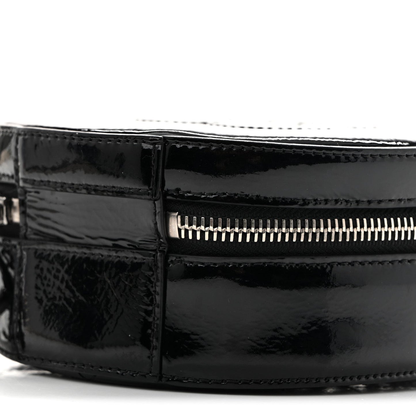 Patent Round As Earth Evening Bag Black