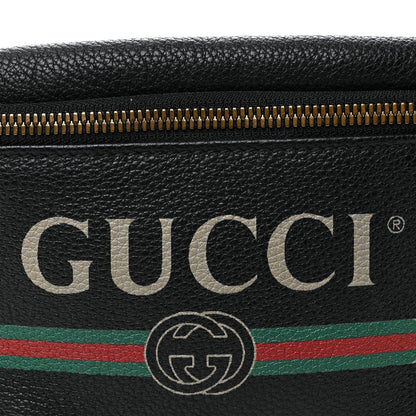 Grained Calfskin Small Logo Belt Bag Black