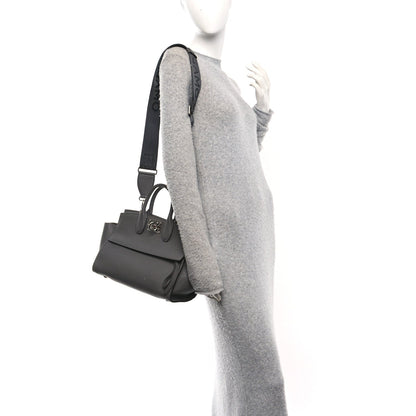 Calfskin Medium Studio Soft Bag Grey