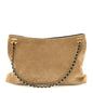 Suede Quilted Eyes On You Large Shopping Bag Beige
