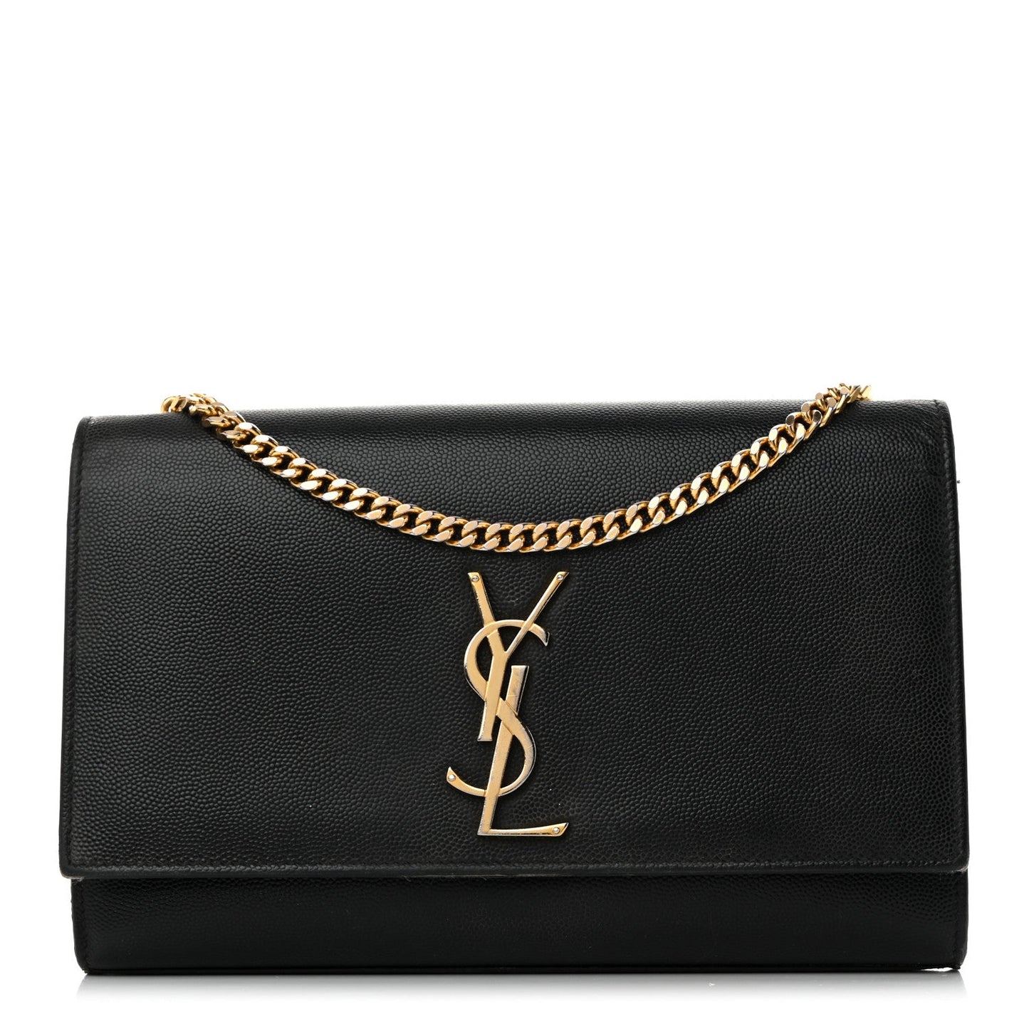 Grain De Poudre Medium Classic Monogram Kate Satchel Black