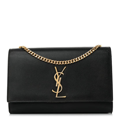 Grain De Poudre Medium Classic Monogram Kate Satchel Black