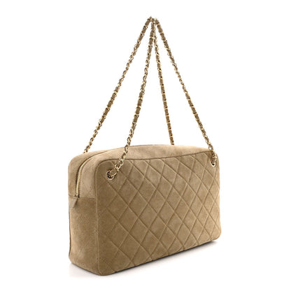 Suede Quilted Camerissimo Case Dark Beige