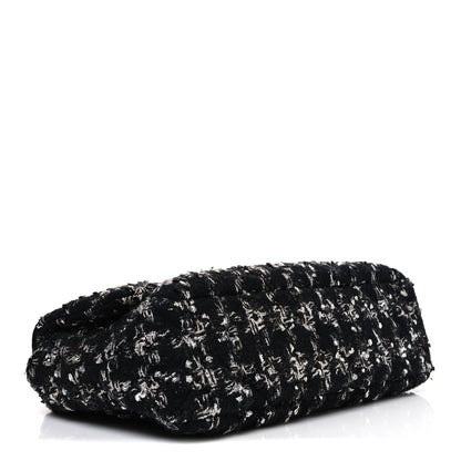 Tweed Quilted Large Chanel 19 Flap Black Silver Ecru