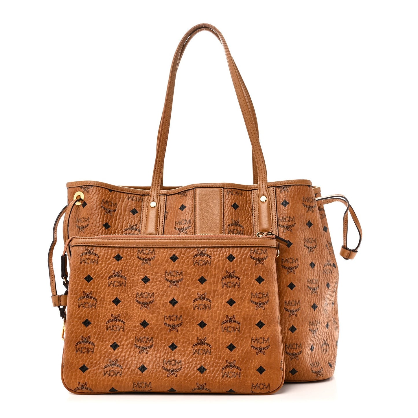 Visetos Medium Liz Reversible Shopper Tote Cognac