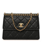 Caviar Quilted Chain Frame Flap Black