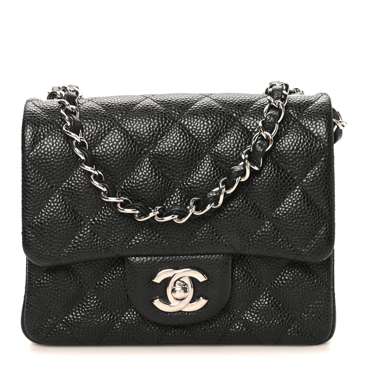 Caviar Quilted Mini Square Flap Black