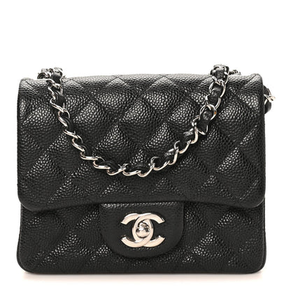 Caviar Quilted Mini Square Flap Black