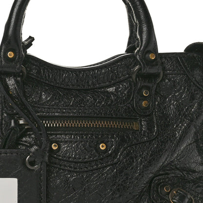 Agneau Classic Gold Hardware Nano City Black