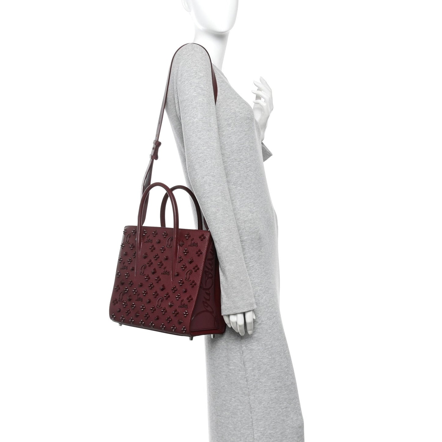 Calfskin Spikes Loubinthesky Medium Paloma Bordeaux