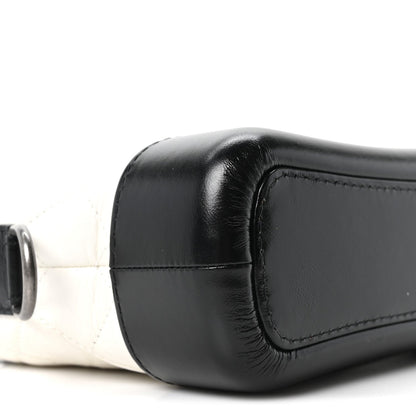 Aged Calfskin Quilted Small Gabrielle Hobo Black White