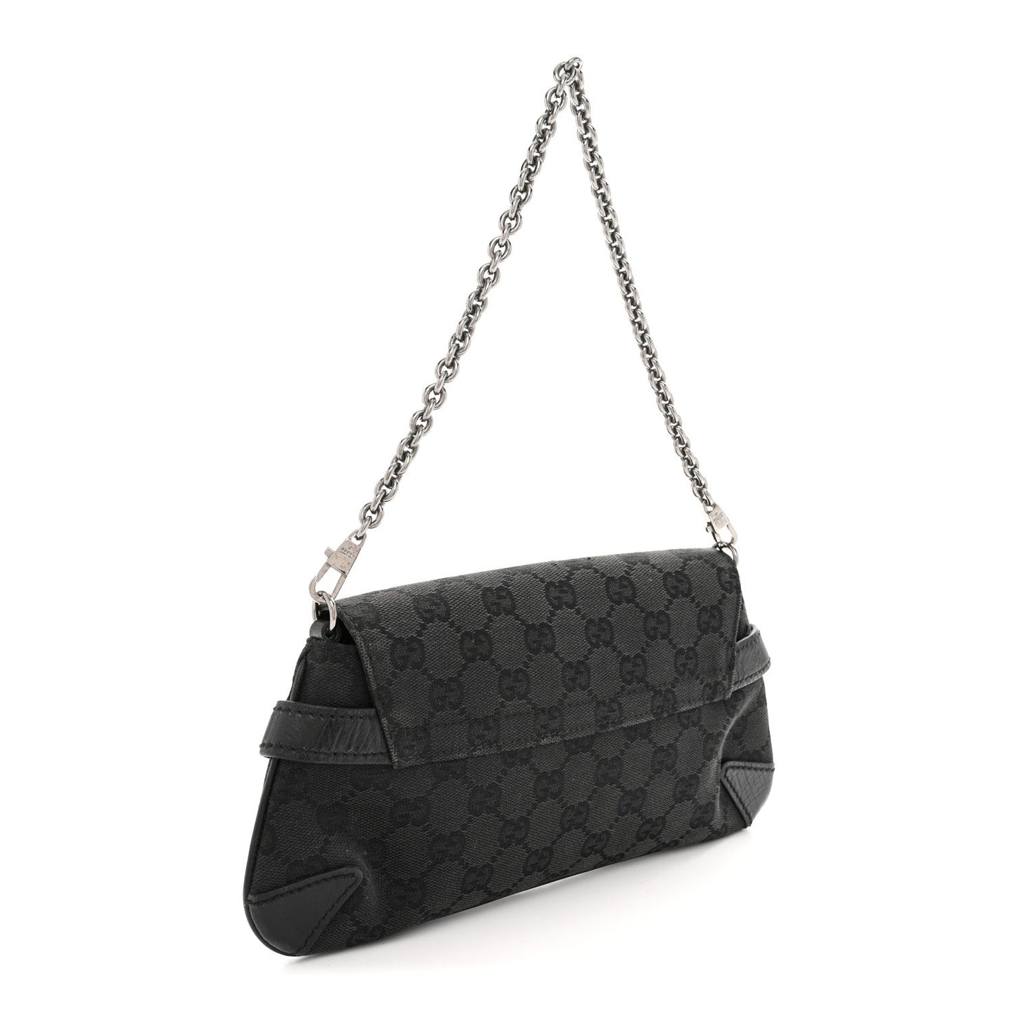 Monogram Horsebit Chain Clutch Black