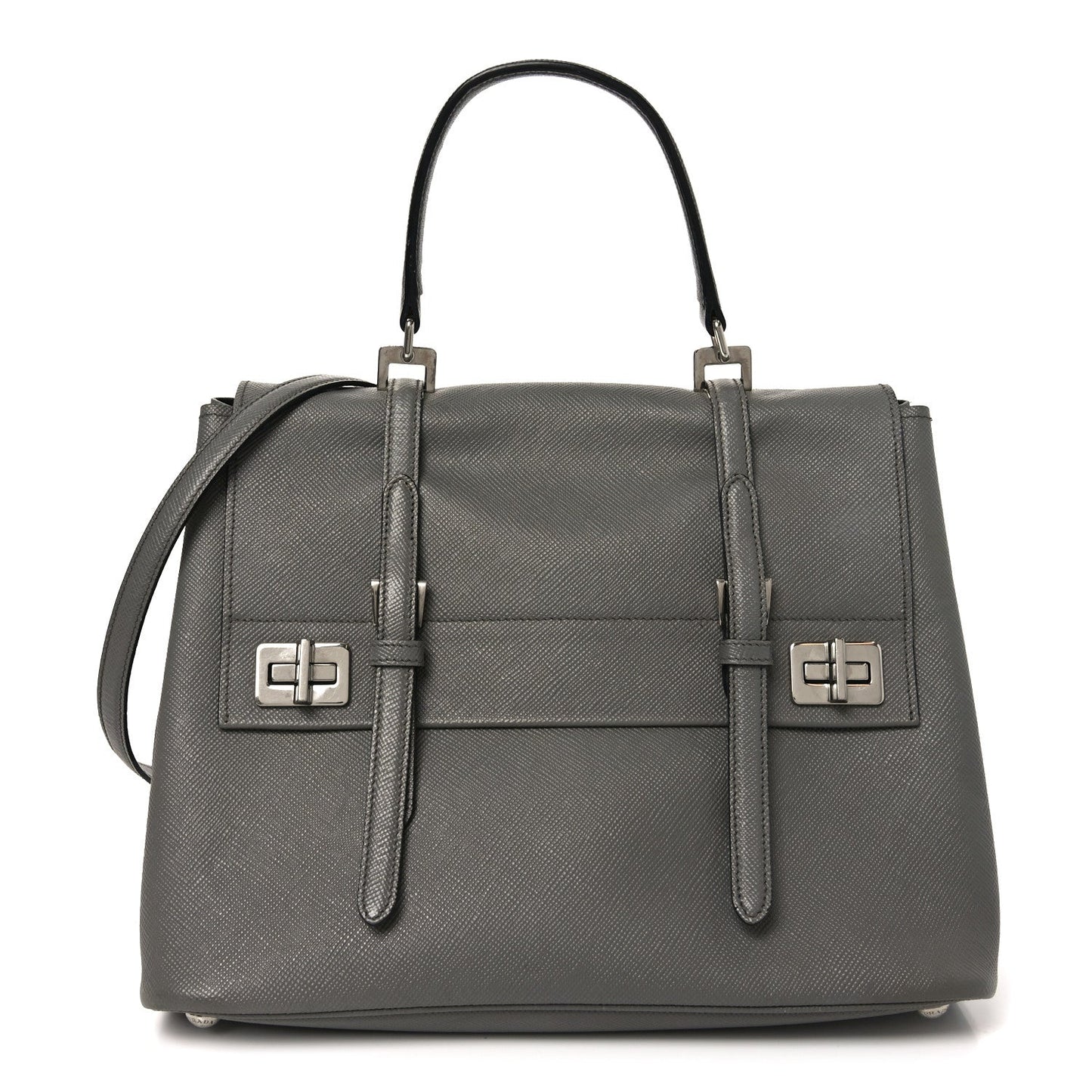 Saffiano Cuir Convertible Top Handle Tote Marmo