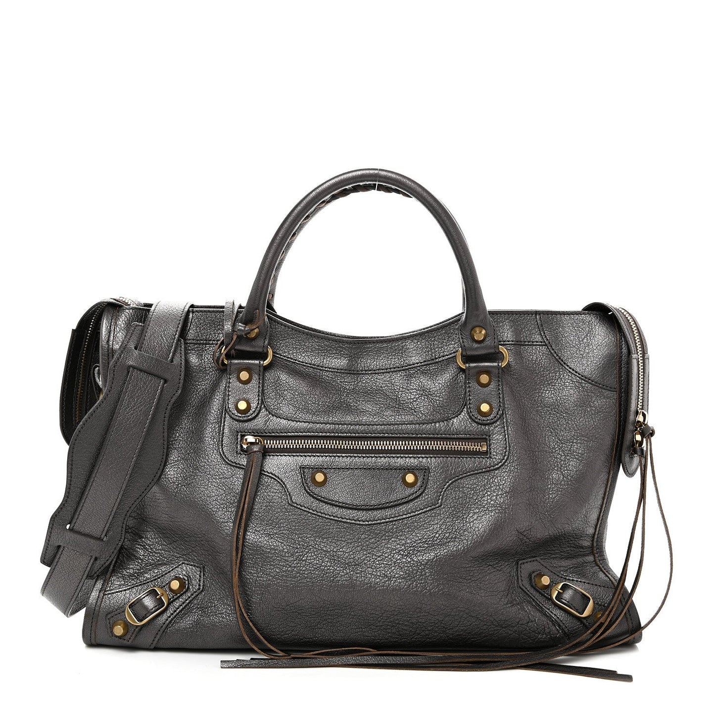 Pearlescent Goatskin Classic Gold Hardware City Bronze