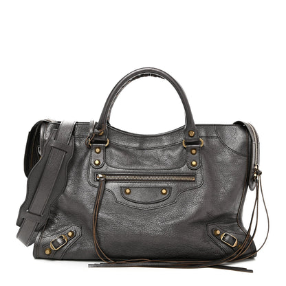 Pearlescent Goatskin Classic Gold Hardware City Bronze