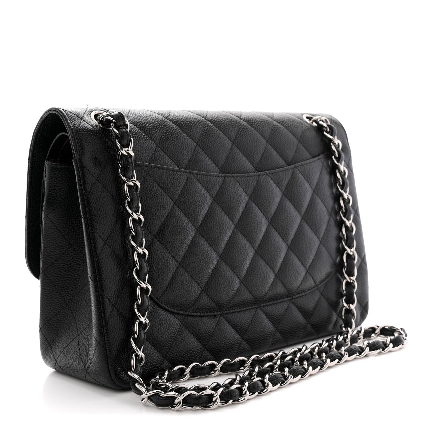 Caviar Quilted Jumbo Double Flap Black