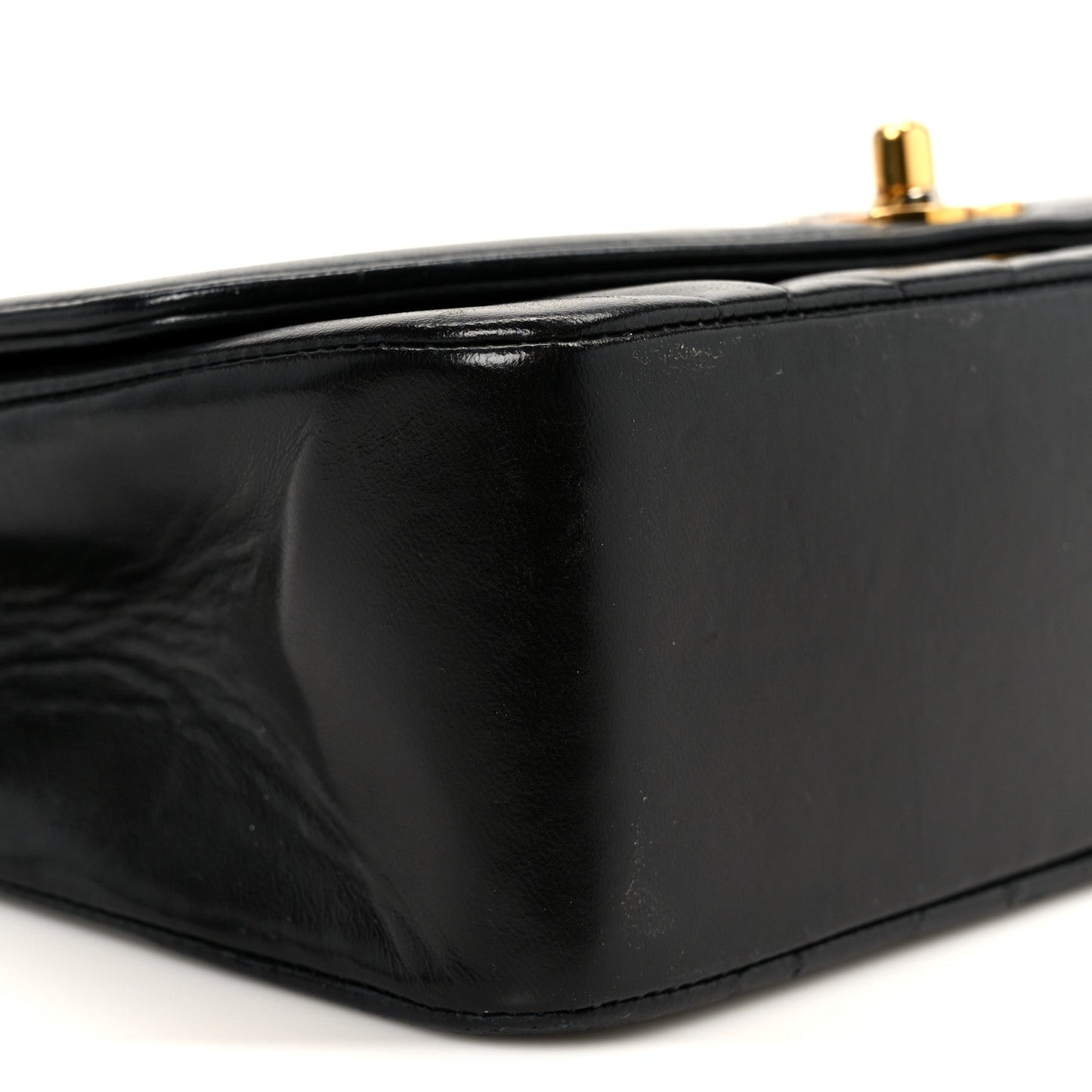 Lambskin Quilted Small Single Flap Black
