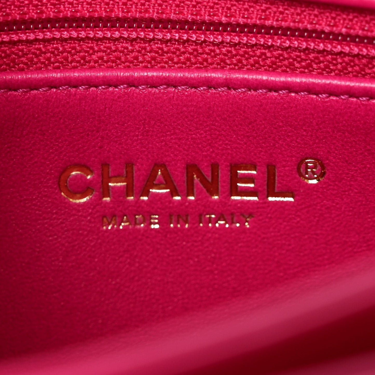 Lambskin Quilted On And On Small Chain Flap Fuchsia