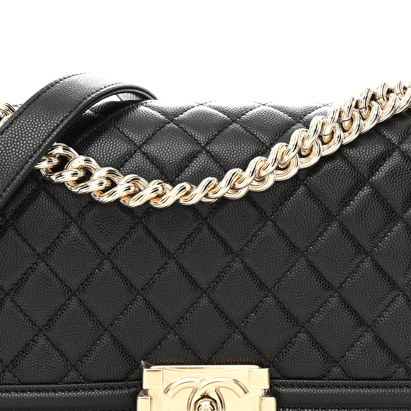Caviar Quilted Medium Boy Flap Black