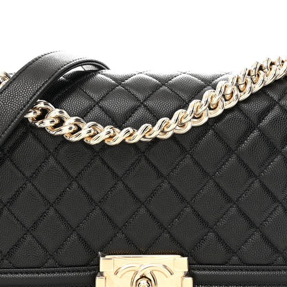 Caviar Quilted Medium Boy Flap Black