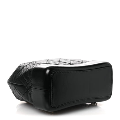 Aged Calfskin Quilted Small Gabrielle Backpack Black