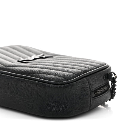 Grain De Poudre Matelasse Monochrome Monogram Mini Lou Camera Bag Black
