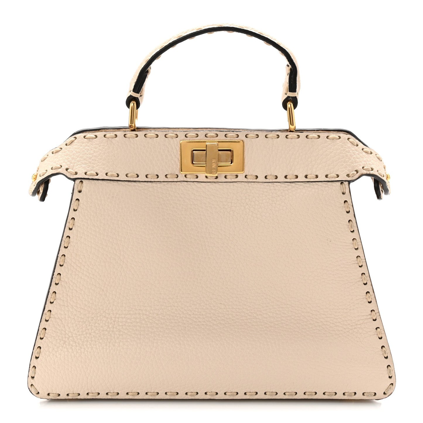 Cuoio Roma Sellerissima Nappa Sintetica Tape Stitch Small Peekaboo I SEE U Satchel Camelia
